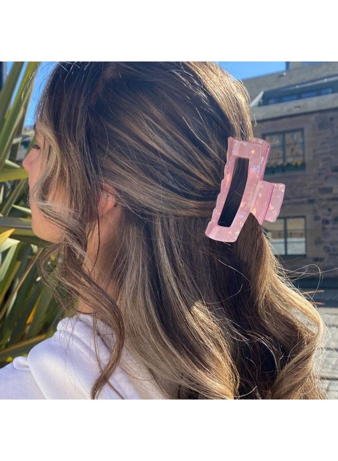 Magicsky 10 Pcs Hair Claw Clips for Women, Marble Tortoise Acrylic Large Clip Thick Thin Hair, Cute Butterfly Barrettes Pins, Aesthetic Styling Accessories Girls,Brown Opal Pink - Image 4