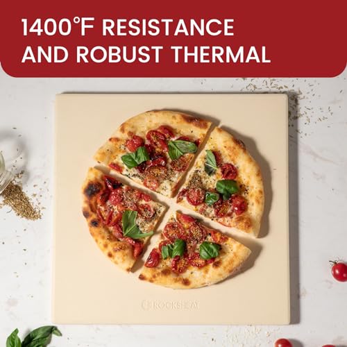 ROCKSHEAT 13.2" × 13.2" × 0.6" حجر خبز البيتزا مربع من كورديريت متوافق تمامًا مع فرن البيتزا أوني كاريو 12 - Image 4