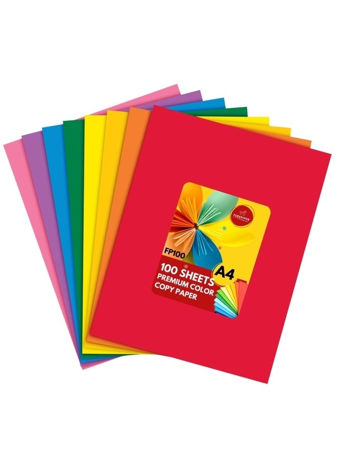 ferepiper - Ferepiper™ 100PCS A4 size 10 assorted colors 80 gsm copier quality paper for printing art craft origami - Image 1