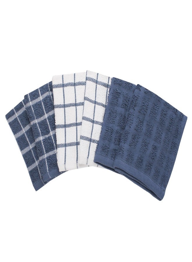 Ritz Premium 100% Cotton Terry Check Kitchen Dish Cloths - Highly Absorbent, Super Soft, Long-Lasting, 12"x12", 6-Pack, Federal Blue - Image 2
