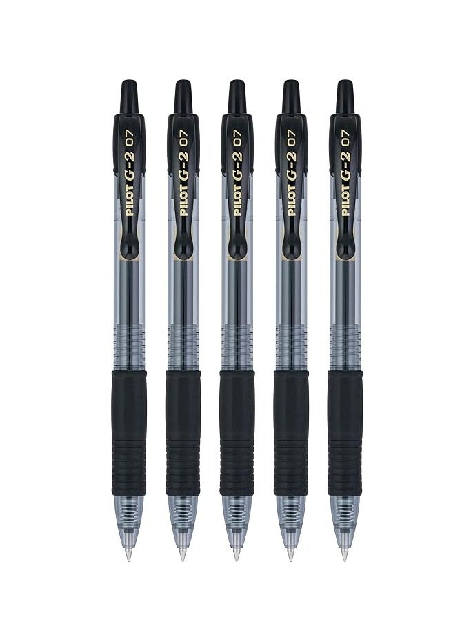 بايلوت أقلام جل بايلوت G2 ذات نقطة رفيعة 0.7 مم أسود عبوة من 5 قطع - Image 2