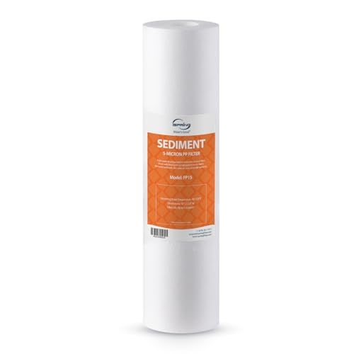iSpring FP15 NSF Certified Sediment Water Filter Cartridges Replacement 5 Micron 10 x 25 Universal Sediment Filter 15000Gallon MultiLayer Cartridge
