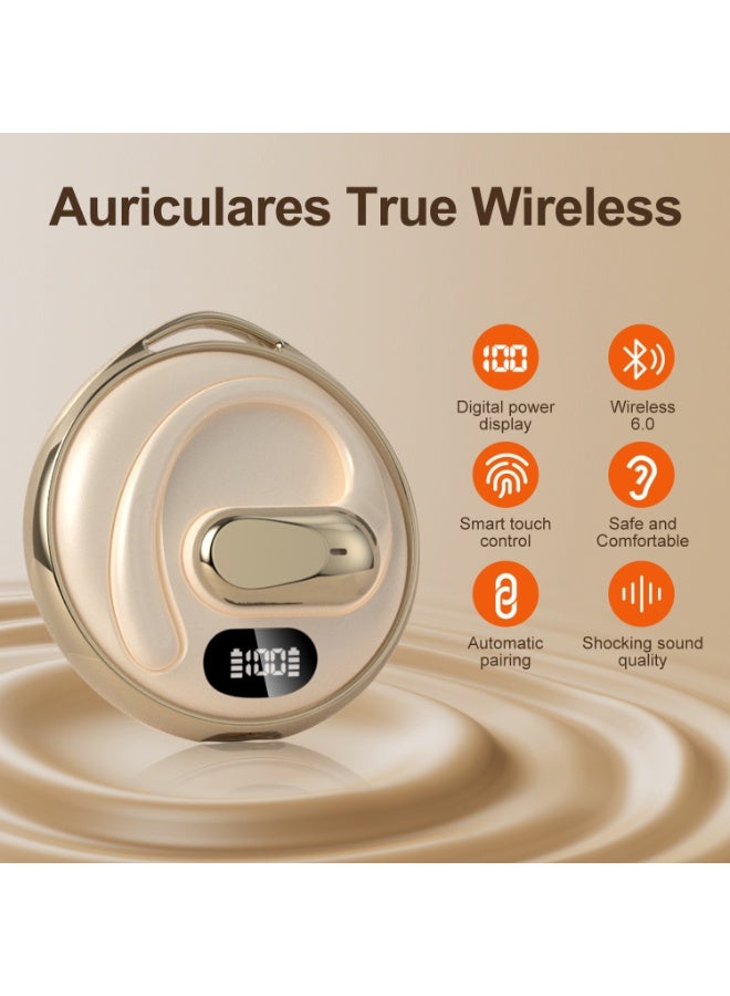 TWS Bluetooth Earbuds, Gold with AB5756T Mainboard, Dual 13mm Copper Ring Speakers & Touch Control - Image 4