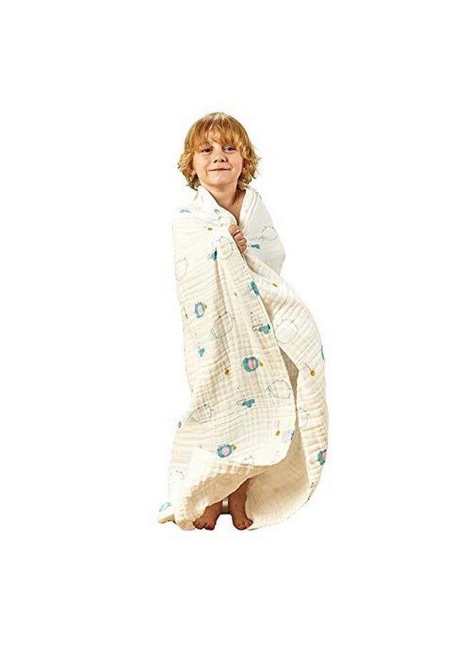 MOM'S HOME - Organic Cotton Muslin Wash Baby Bath Towel (Multi Color) 105X105 Cm - Image 1