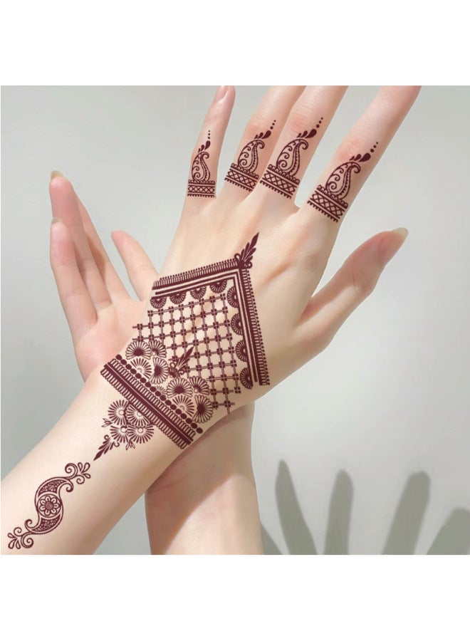 Mehendi Stickers Henna Mehendi stencil Tattoo Sticker for Hands Temporary Waterproof Mehndi Tattoo Body Art for Women & Girls - Image 3