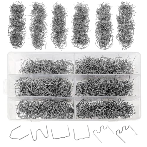 BSAMZO 1200 Plastic Welder Staples - 6 Types Hot and Wave Staples for Car Bumper Repair, Architectural Modeling, and Plastic Craft Welding Supplies - Image 1