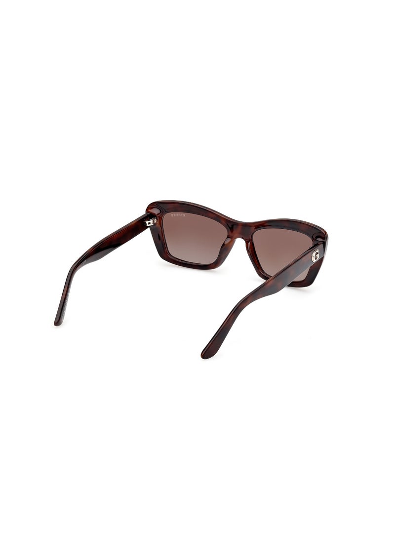 GUESS FULL RIM FEMALE RECTANGULAR BROWN INJECTED SUNGLASSES - Image 5