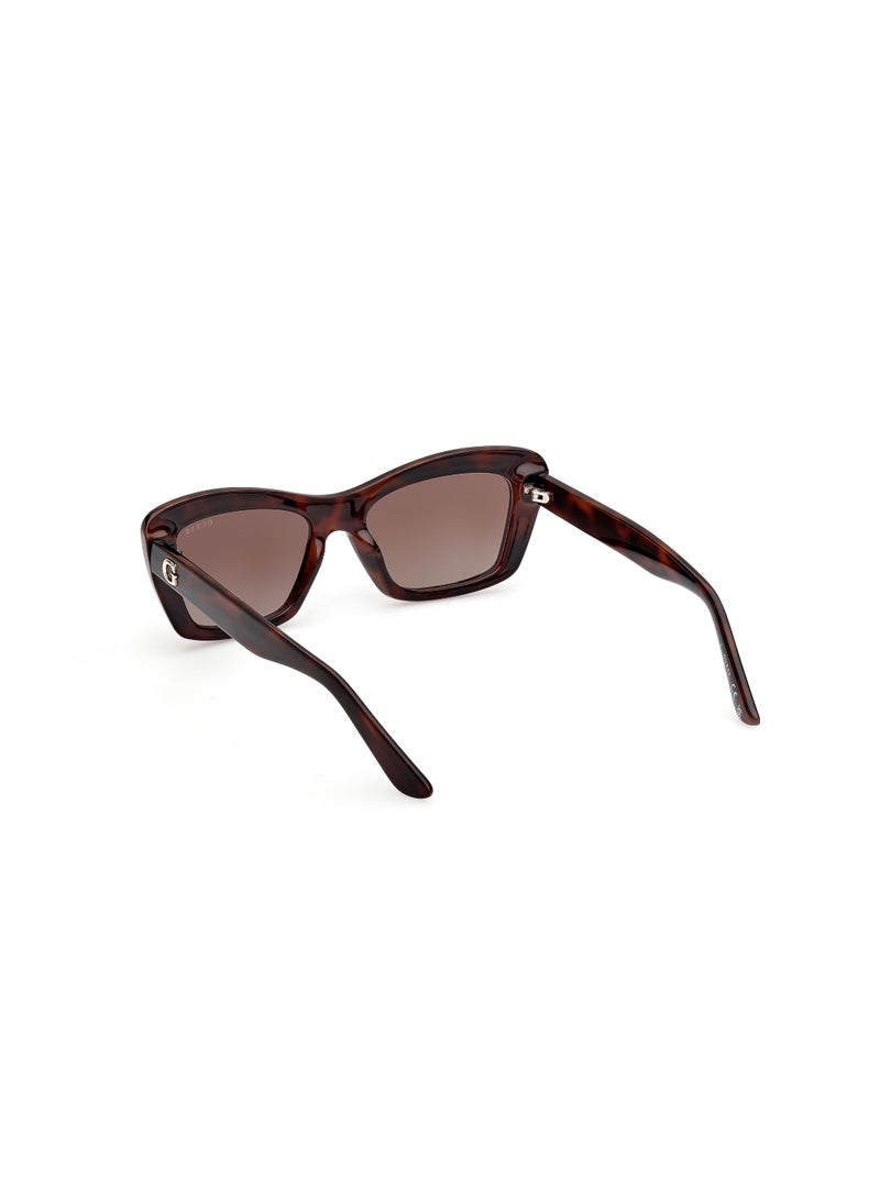 GUESS FULL RIM FEMALE RECTANGULAR BROWN INJECTED SUNGLASSES - Image 3