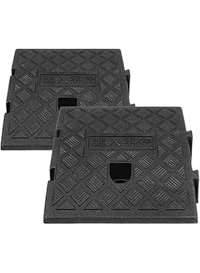 2 Pcs 25x27x7cm Portable Threshold Ramp for Low Cars Vehicle Access Aid - Image 1