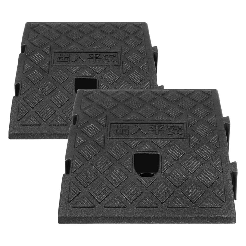 2 Pcs 25x27x7cm Portable Threshold Ramp for Low Cars Vehicle Access Aid - Image 2