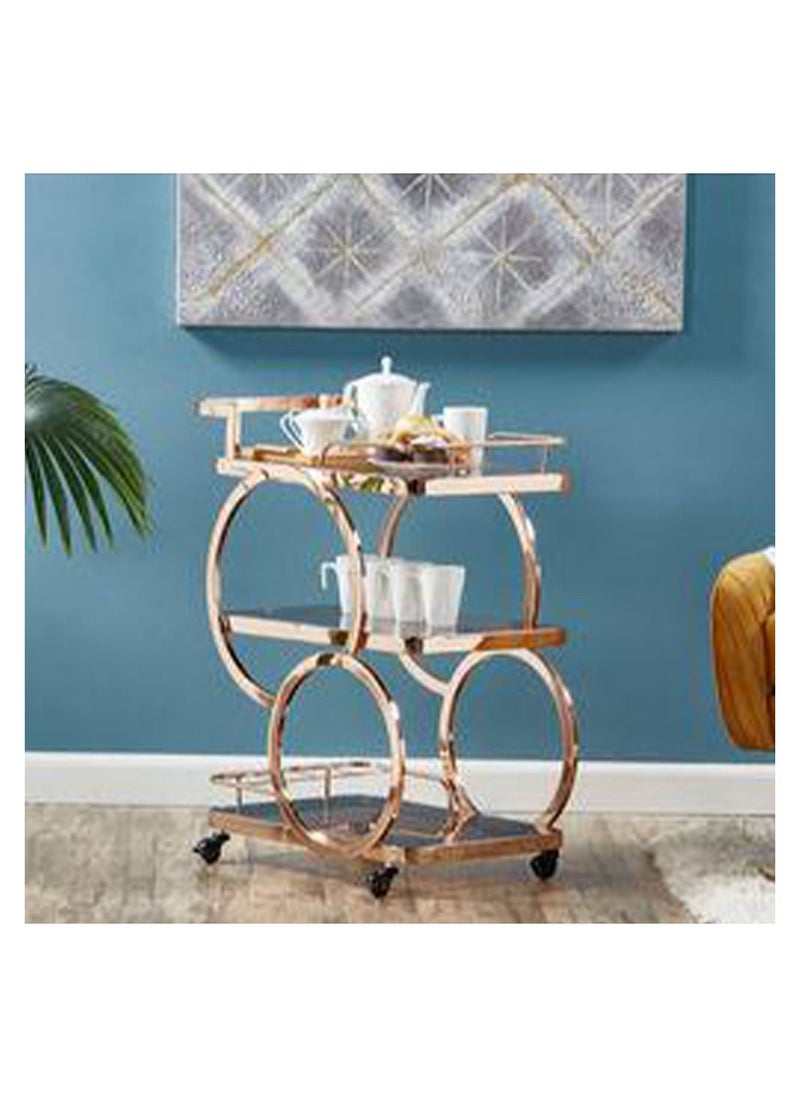 Generic - A luxurious serving cart table that adds a modern touch to your home décor, gold/transparent - Image 1