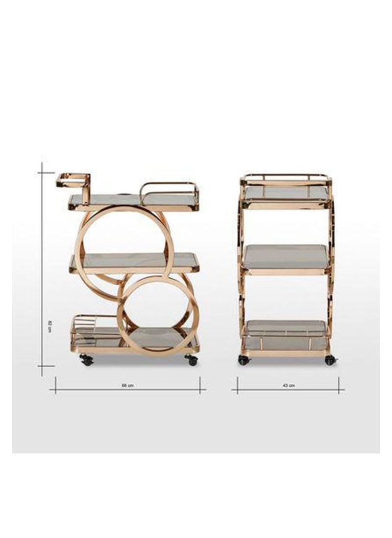 Generic - A luxurious serving cart table that adds a modern touch to your home décor, gold/transparent - Image 1