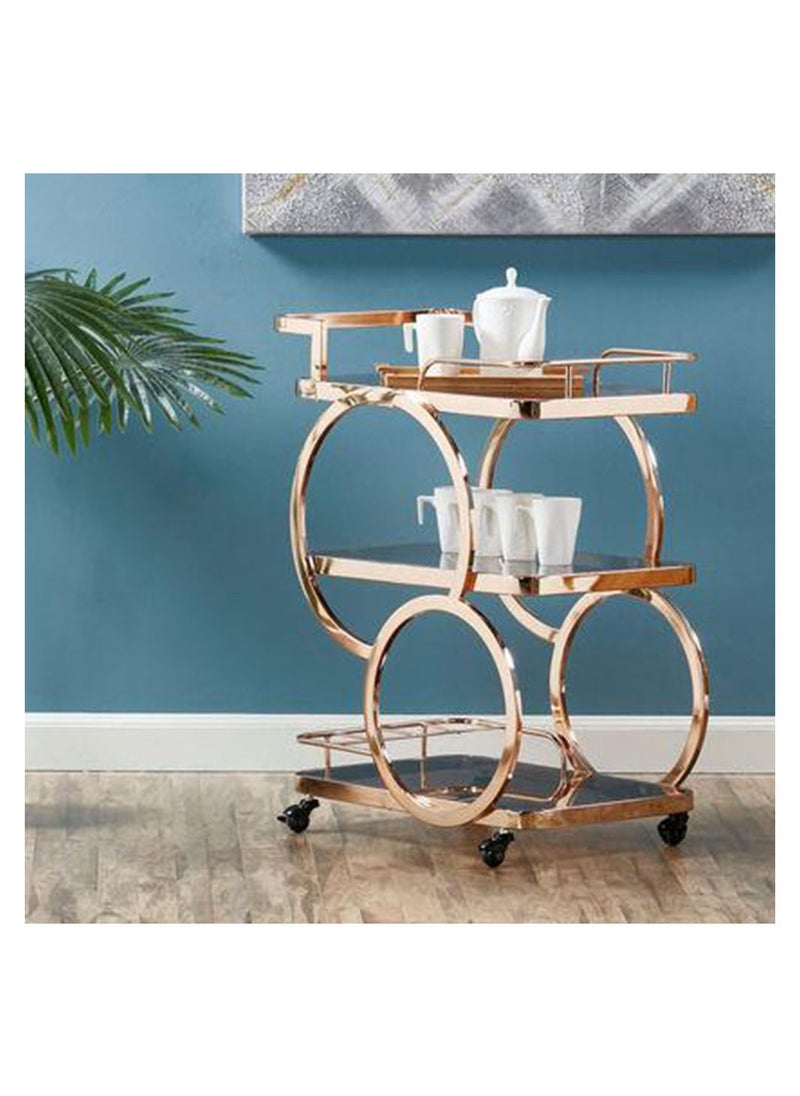 Generic - A luxurious serving cart table that adds a modern touch to your home décor, gold/transparent - Image 1