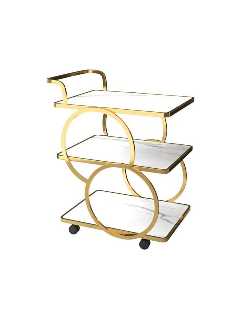 Generic - A luxurious serving cart table that adds a modern touch to your home décor, gold/transparent - Image 1
