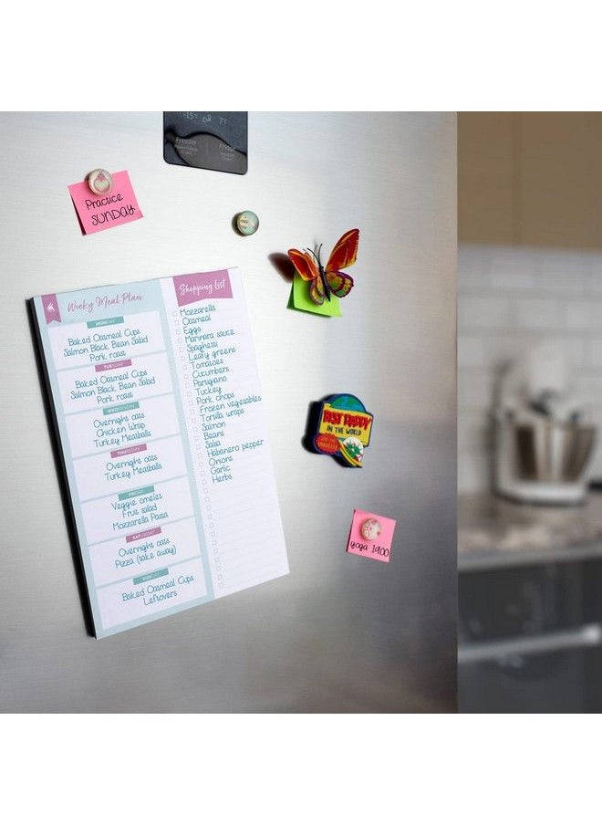Clever Fox - Magnetic Meal Planner Weekly And Daily Meal Plan & Shopping List Pad Meal Prep Planning Magnet Notebook For Fridge Menu Notepad With Tear Away Grocery Lists 50 Pages 7″ X 10″ Green - Image 1
