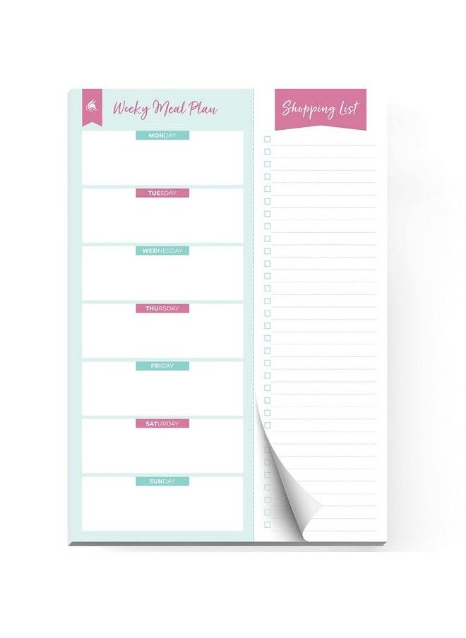 Clever Fox - Magnetic Meal Planner Weekly And Daily Meal Plan & Shopping List Pad Meal Prep Planning Magnet Notebook For Fridge Menu Notepad With Tear Away Grocery Lists 50 Pages 7″ X 10″ Green - Image 1