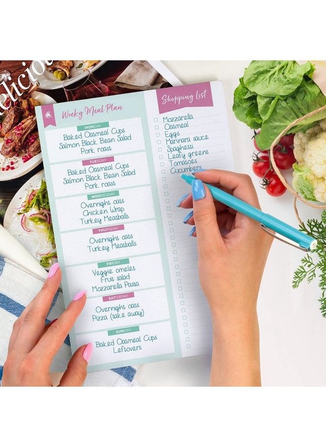Clever Fox - Magnetic Meal Planner Weekly And Daily Meal Plan & Shopping List Pad Meal Prep Planning Magnet Notebook For Fridge Menu Notepad With Tear Away Grocery Lists 50 Pages 7″ X 10″ Green - Image 1