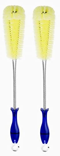 Nimbose Plastic Bottle Cleaning Brush Steel Long Handle, Cup Cleaner Brush, Bottle Brush for Flask, Kettles & Jugs Cleaning (Pack of 2, Multicolor) - Image 1