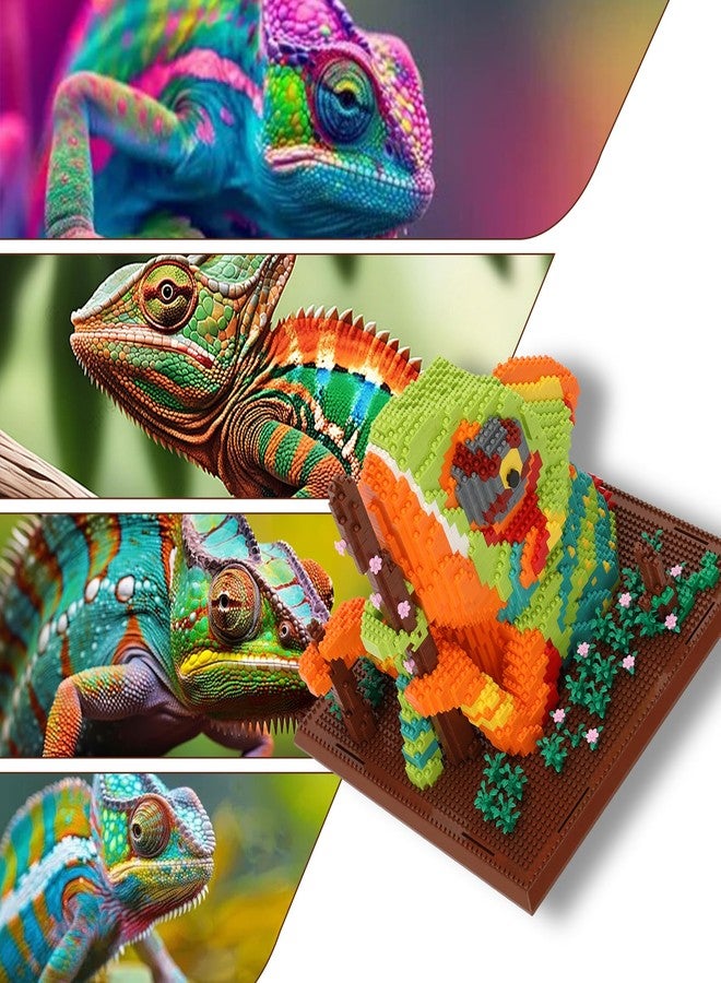 Redants 3D Wall Art Chameleon Animal Micro Building Blocks Set for Adults, 2688 PCS, Unique Home Decor & Creative Table Display, Creative Gift Toy for Art Enthusiasts And People Who Love Building Blocks - Image 5
