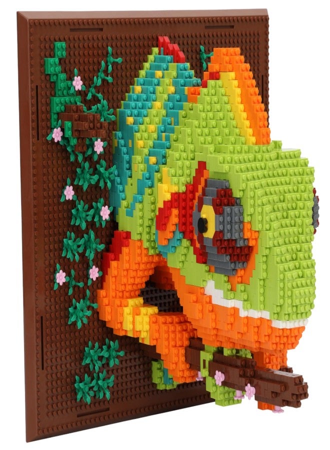 Redants 3D Wall Art Chameleon Animal Micro Building Blocks Set for Adults, 2688 PCS, Unique Home Decor & Creative Table Display, Creative Gift Toy for Art Enthusiasts And People Who Love Building Blocks - Image 1