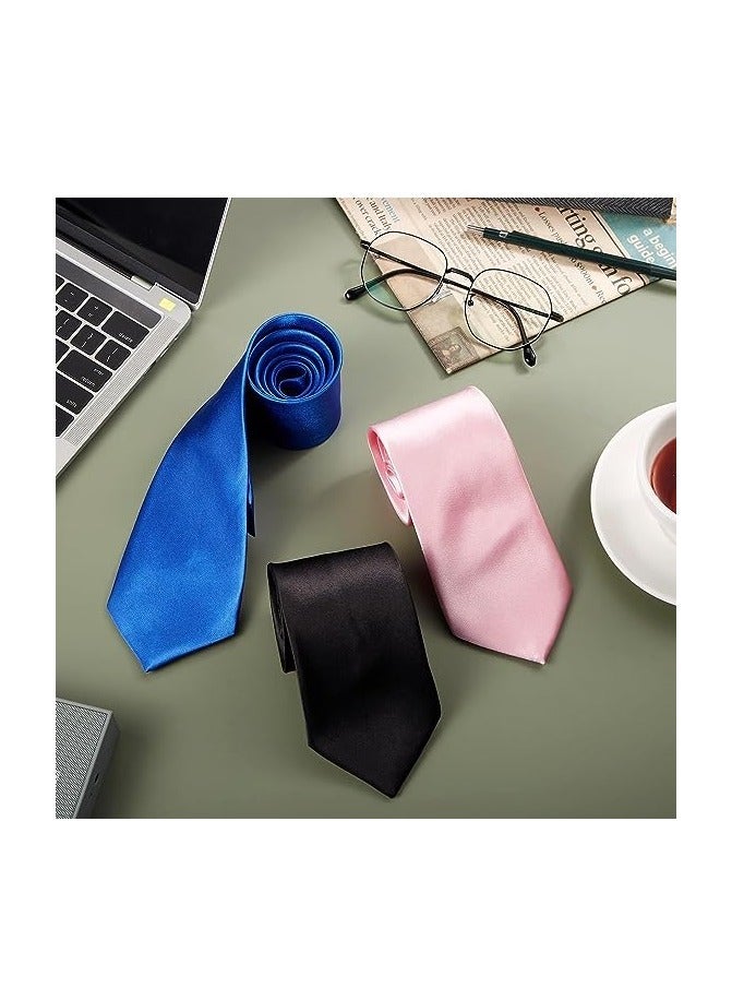 Barakah Solid Satin Ties Set - 12 Pieces of Colorful Ties for Men - Business Formal Necktie Collection - Perfect for Formal Occasions and Weddings(Style 4) - Image 4