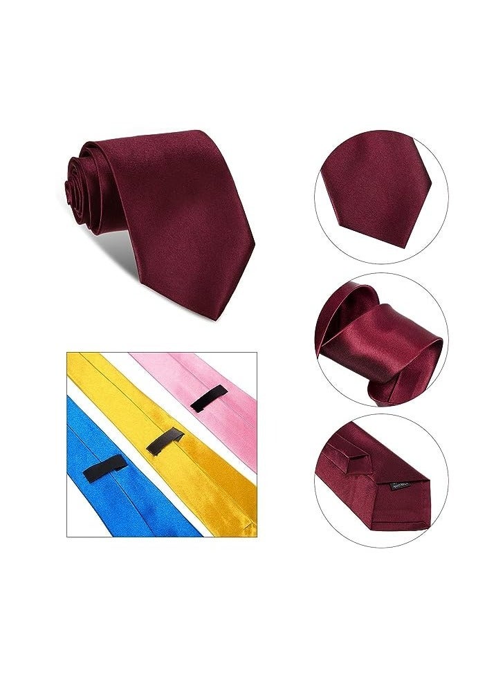 Barakah Solid Satin Ties Set - 12 Pieces of Colorful Ties for Men - Business Formal Necktie Collection - Perfect for Formal Occasions and Weddings(Style 4) - Image 3