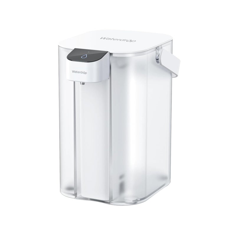 Waterdrop 98 Chloramine Reduction Electric Water Filter Pitcher Rechargeable Water Dispenser Instant 200Gallon 15Cup Countertop Purifier NSFANSI 42 Reduce Lead PFAS White with 1 Filter