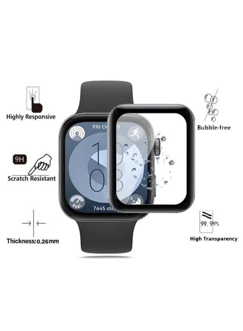 1pcs 3D Protector Film for Huawei Watch Fit 3 Full Screen Soft Film Specially Designed Composite Material Scratch Resistant Anti-Fingerprint HD Clear Precise Cuts  - Image 4