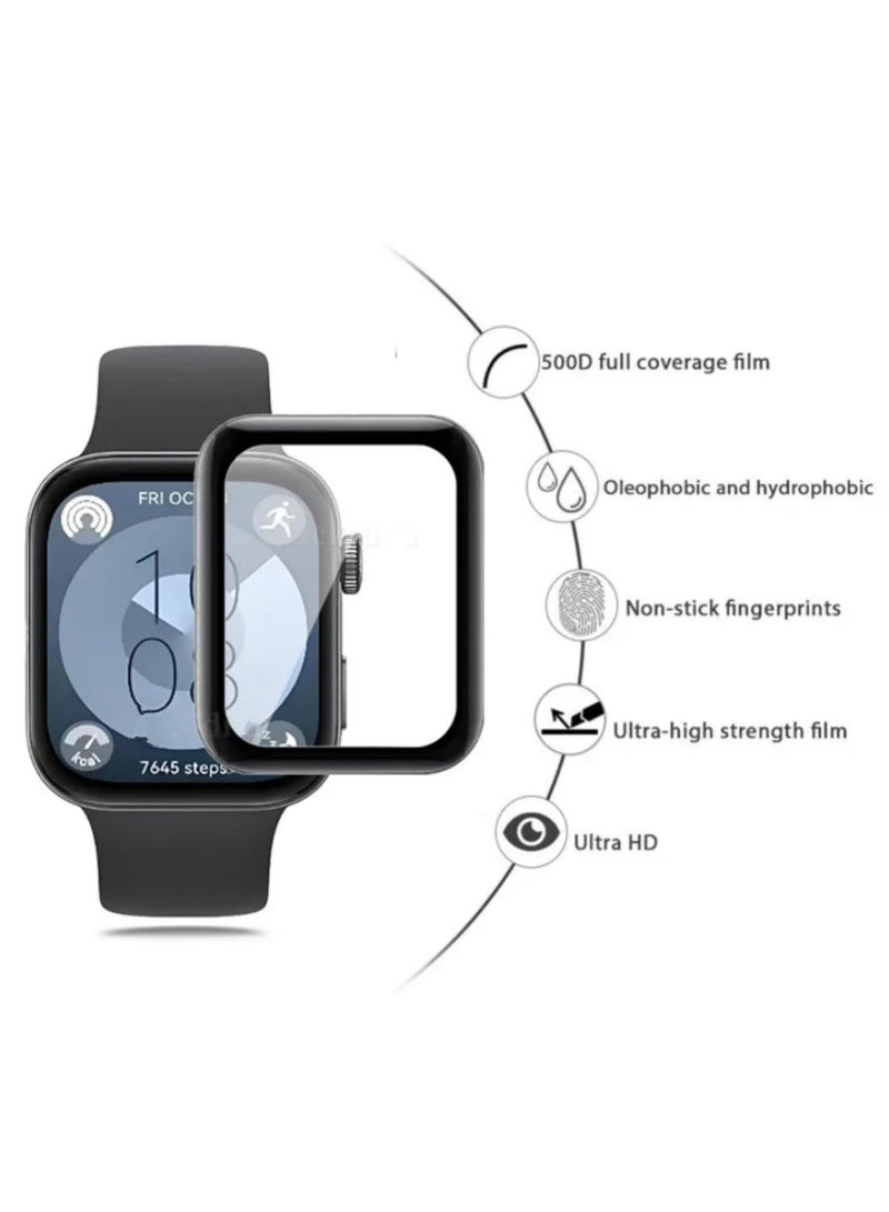 1pcs 3D Protector Film for Huawei Watch Fit 3 Full Screen Soft Film Specially Designed Composite Material Scratch Resistant Anti-Fingerprint HD Clear Precise Cuts  - Image 2