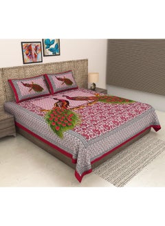 Urban Magic Urban Magic 104 TC Cotton Double Animal Flat Bedsheet (Pack of 1, Pink)  - Image 1