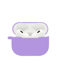 Suitable For Airpods Pro2 Protective Case Silicone Airpods4 Apple Wireless Bluetooth Headset Case-Color:Light Purple (with Hanging Ears 1.2mm)-Applicable Models:Airpods Pro Pearlescent Bag Packaging