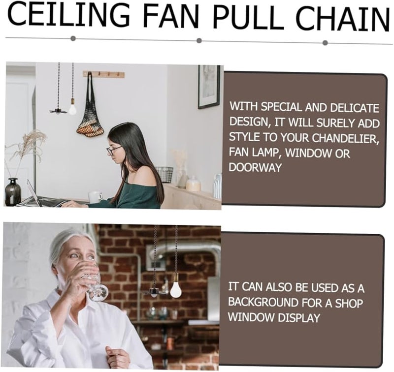 Antique Beaded Pull Chain Extension For Ceiling Fan And Lamp Replacement 2 Pack - Image 3