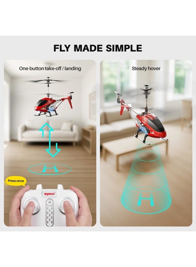 SYMA Remote Control Helicopter, S107H Aircraft With Altitude Hold, One Key Take Off/Landing, 3.5 Channel, Gyro Stabilizer And High &Low Speed, Led Light For Indoor To Fly For Kids And Beginners(Red) - Image 4