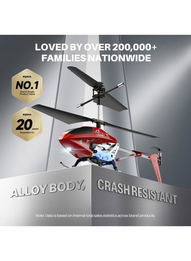 SYMA Remote Control Helicopter, S107H Aircraft With Altitude Hold, One Key Take Off/Landing, 3.5 Channel, Gyro Stabilizer And High &Low Speed, Led Light For Indoor To Fly For Kids And Beginners(Red) - Image 2