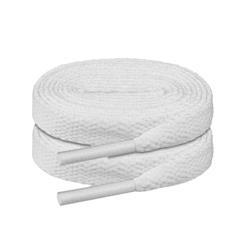 Endoto Shoelaces for Air Max 90 and 1 Shoes 8MM Flat Shoe Laces Strings ReplacementColorWhiteSize50Inch - Image 3