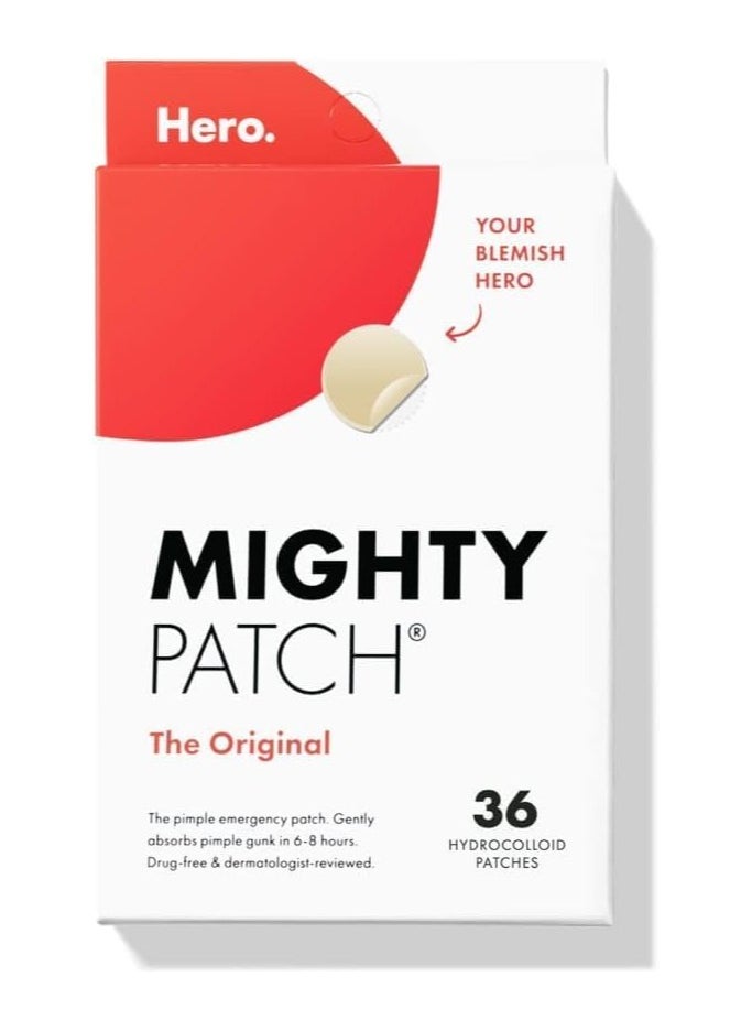 Mighty Patch Mighty Patch, Original from Hero Cosmetics - Hydrocolloid Acne Pimple Patch for Covering Zits and Blemishes, Spot Stickers for Face and Skin (36 Count)  - Image 1