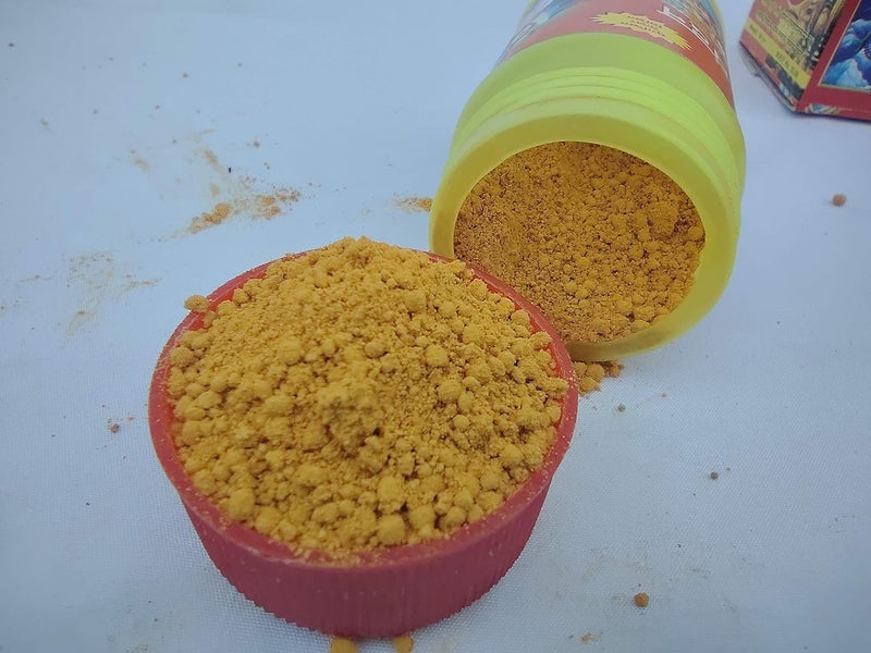 DEV POOJA STORE متجر ديف بوجا مسحوق شاندان الأصفر النقي لبوغا بوهليناث بوغا شيفا عبوة من 2 - Image 3