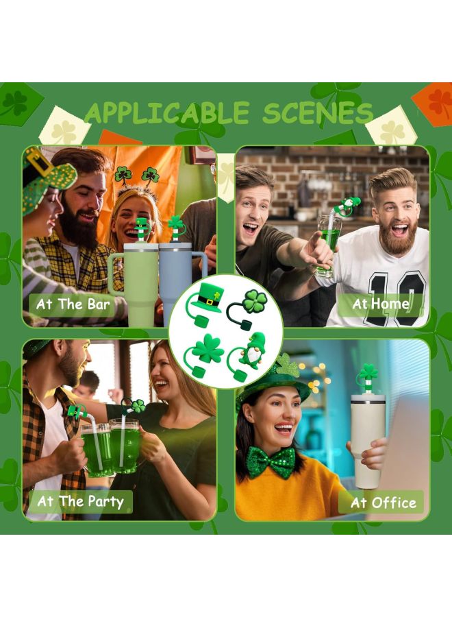 St Patrick's Day Easter 10mm Straw Caps Straw Caps St Patrick's Day Straw Caps Dust Plug-Color:St. Patrick's Day-hat - Image 5
