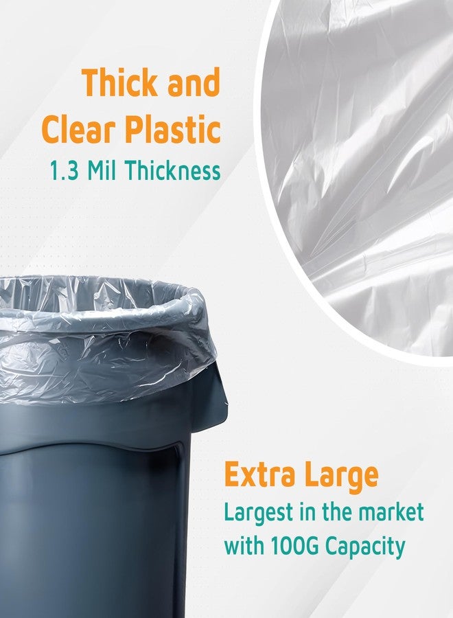 PlasticMill Heavy Duty Trash Bags - Clear Garbage Bags - Plastic Trash Bags for Large Rolling Trash Bins - Tall Trash Bags - 100-Gallon Large Kitchen Trash Bags, 1.3 Mil, 67"x79" (10-Count) - Image 3