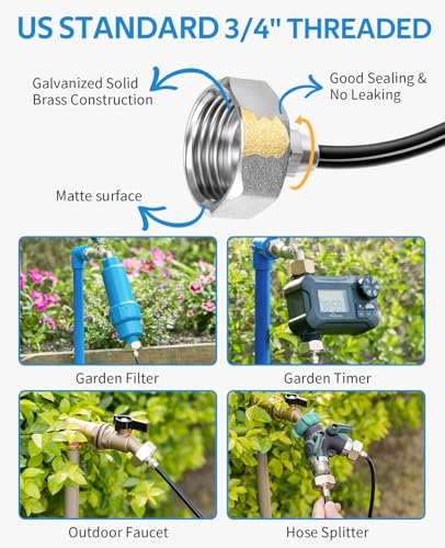 homenote Misting Cooling System 75FT (23M) Misting Line + 28 Brass Mist Nozzles + Brass Adapter(3/4") Outdoor Mister for Patio Backyard Garden Greenhouse Watering - Image 3