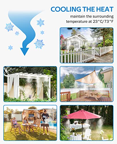 homenote Misting Cooling System 75FT (23M) Misting Line + 28 Brass Mist Nozzles + Brass Adapter(3/4") Outdoor Mister for Patio Backyard Garden Greenhouse Watering - Image 5