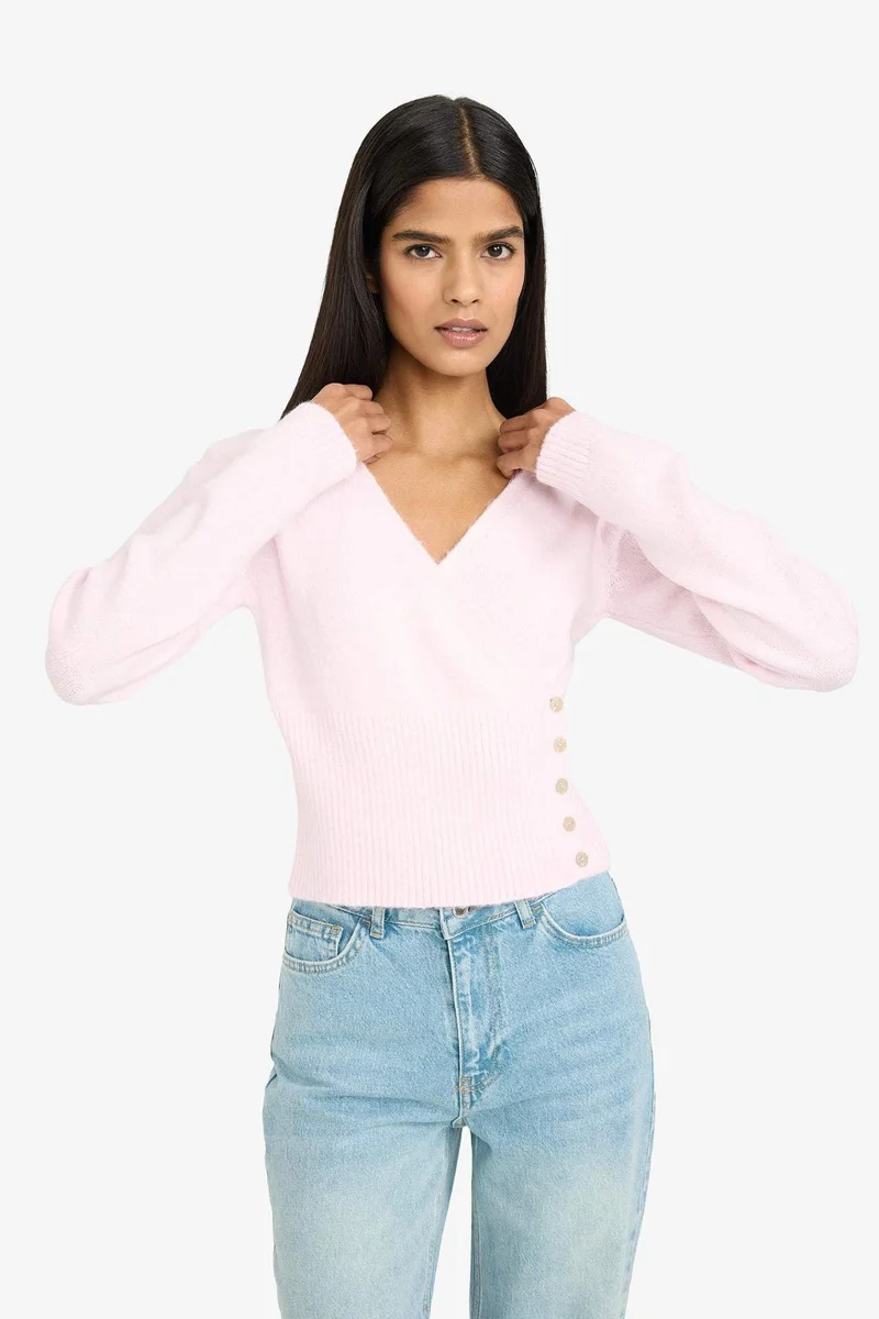 ديفاكتو Slim Fit V-Neck Pullover