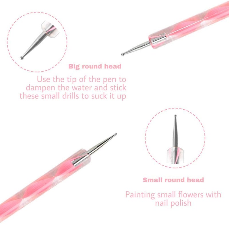 NAILWIND 5 pc 2 Way Dotting Pen Tool, Nail Art Tip Dot Paint Manicure kit, Multi-colored Nail Dotting Tool Set - Image 3