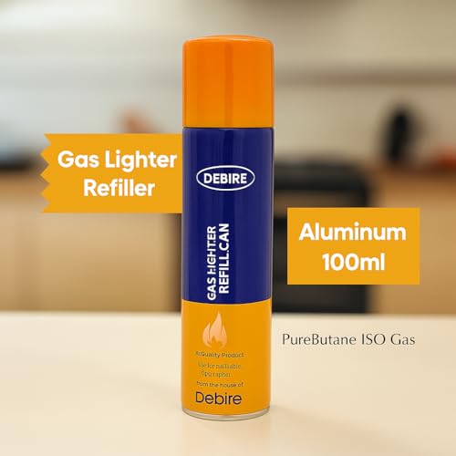 DEBIRE Lighter Gas Refill Can | Premium Butane Gas Canister for Refillable Lighters | 100ML Aluminum Gas Refill Fluid for Kitchen Stove, Candle, Puja, Household Use & More | Multicolored (Pack of 1) - Image 3