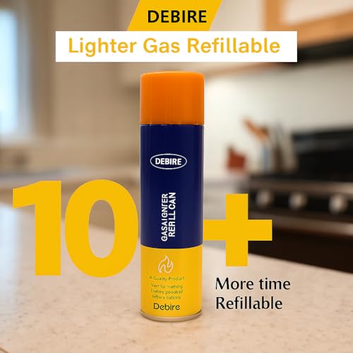 DEBIRE Lighter Gas Refill Can | Premium Butane Gas Canister for Refillable Lighters | 100ML Aluminum Gas Refill Fluid for Kitchen Stove, Candle, Puja, Household Use & More | Multicolored (Pack of 1) - Image 4