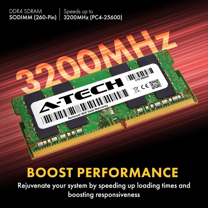 A-TECH ذاكرة رام لابتوب A-Tech 16GB DDR4 3200 MHz SODIMM PC4-25600 (PC4-3200AA) CL22 غير ECC - Image 3