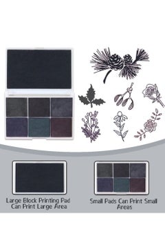 Excefore 7 Colors Washable DIY Stamp Ink Pads for Kids, Selected Arts And Crafts Ink Pad, Multi Colored Finger Ink Pad with Glitter, Suitable for Stamp, Paper and Wood (Black)  - Image 2