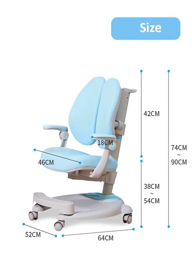 Kids Study Chair, Multi Function Computer Desk Chair, Swivel Task Office Chair Adjustable Home Children Study Chair w/Adjustable Height & Lumbar Support 64 x 52 x 90 cm Blue - pzsku/Z0C3096E675ACED9FCEE3Z/45/_/1706026620/c631b764-6420-4447-bba1-4361170ab823