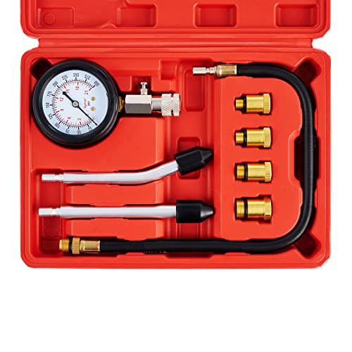 Orion Motor Tech Compression Tester, 8PCS Engine Cylinder Pressure Gauge for Petrol Gas Engine, 0-300PSI Engine Compression Tester Automotive with Adapters for Cars Trucks Motorcycles Marines ATV UTV - Image 1