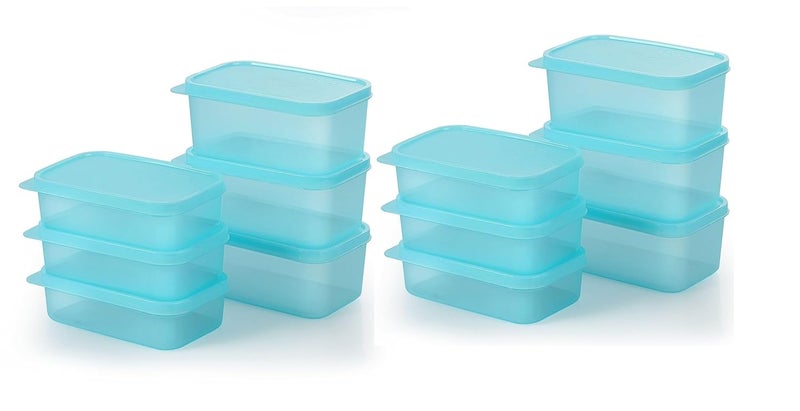 HAKKU Storage Box with Lid Set of 126x500ml 6x250ml BPA Free Food Grade Plastic ContainerMicrowave Dishwasher SafeAirtight Leak Proof 2250 Aqua Blue 12 Rectangle Container - Image 3